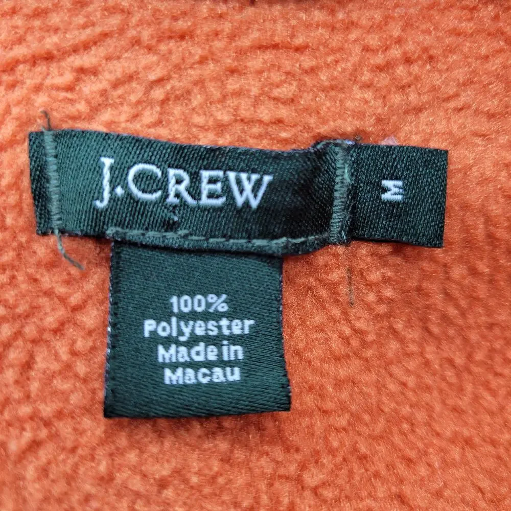 J. Crew 1/2 Zip Polartec Fleece Pullover Jacket Medium Rust Orange Vintage